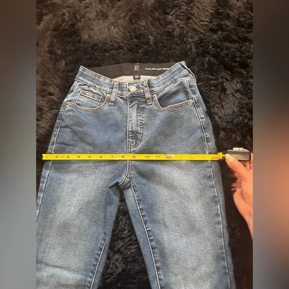 Ultra High Waist Skinny Ankle Blue Jeans Size 0 New York & Company - Picture 5 of 7